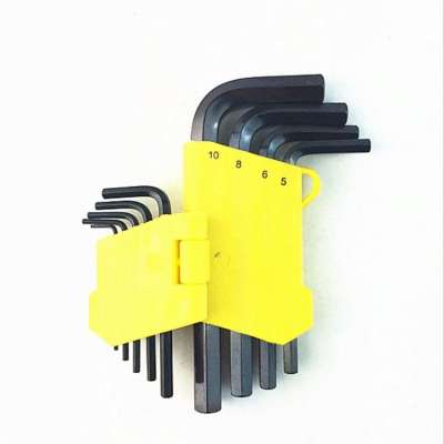 YUTE 9PCS Arm flat end short Hex Key& Black finish Allen wrench set