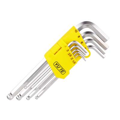 FLOURISH  9pcs Long Arm Ball Point Hex Key&Allen key set& Chrome plated Allen wrench set